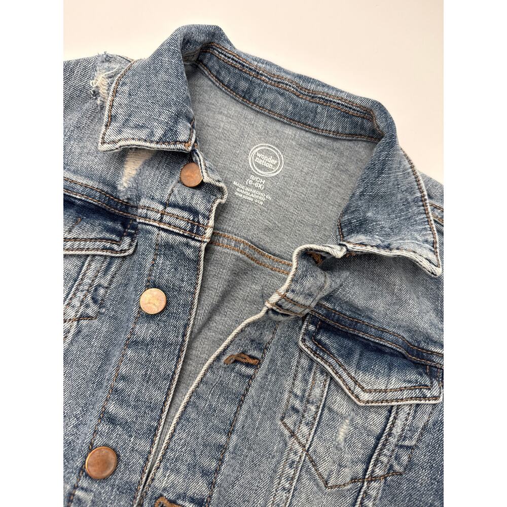Wonder Nation Girls Denim Jacket Size 6 6X Button Front | Versatile
